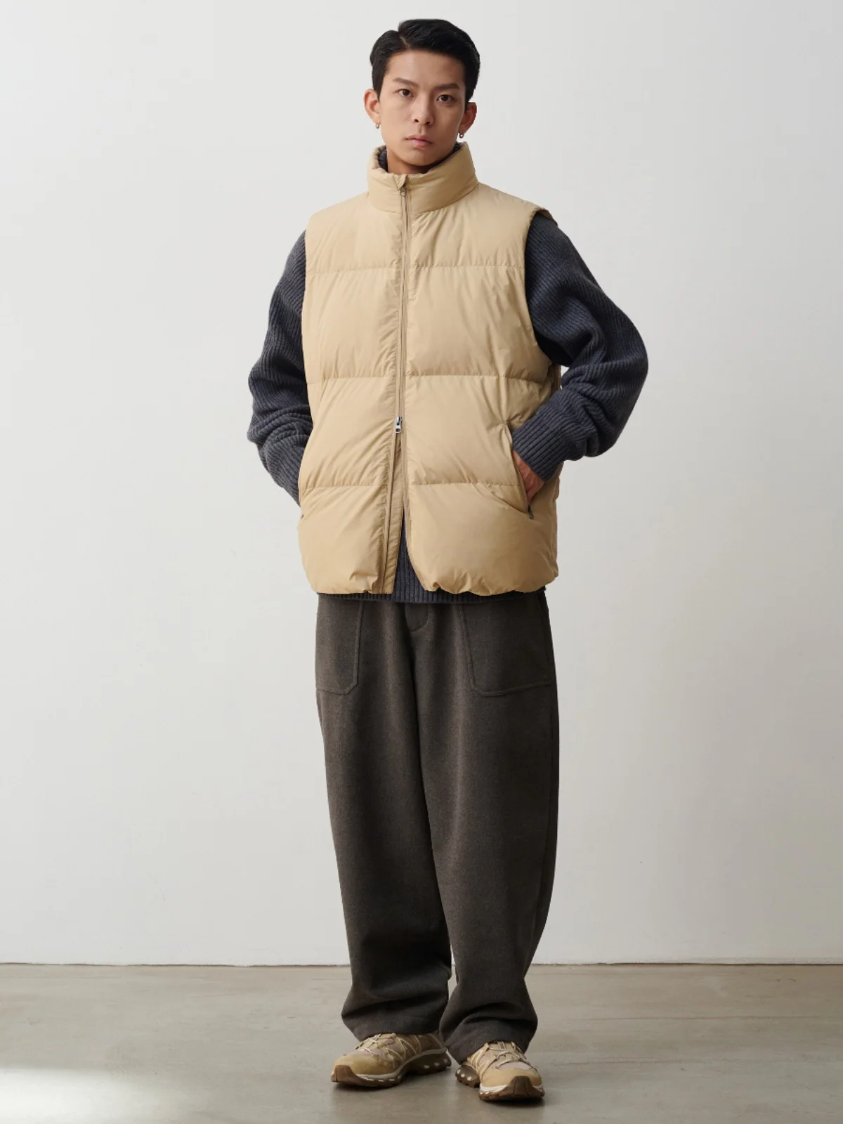 

MIKI Winter retro Japanese deck woolen pants loose drape wide leg straight casual woolen pants