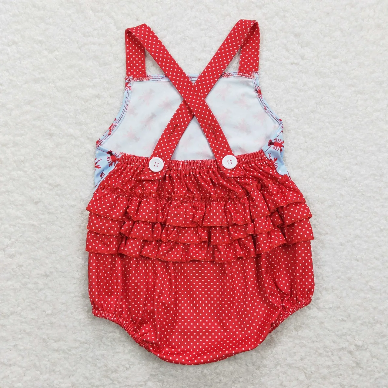 Wholesale Kids Children Crawfish Romper Toddler Newborn Summer Sleeveless One-piece Matching Baby Boy Girl overalls Clothing 3