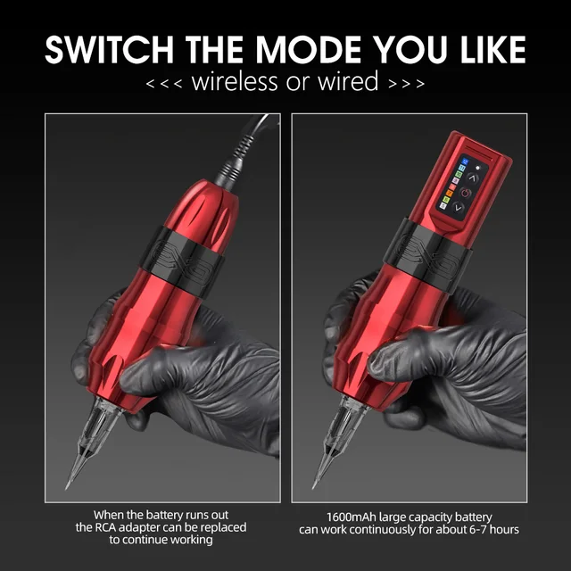 XNET EXO Colorful Wireless Tattoo Machine Kit - Image 4