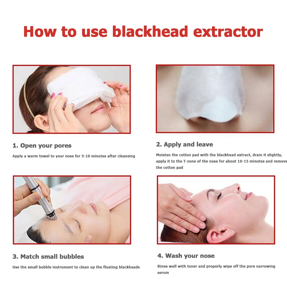 Blackhead Exporting Liquid With Small Bubble Device for Deep Cleansing Blackhead Acne Removal Shrinkage Pore