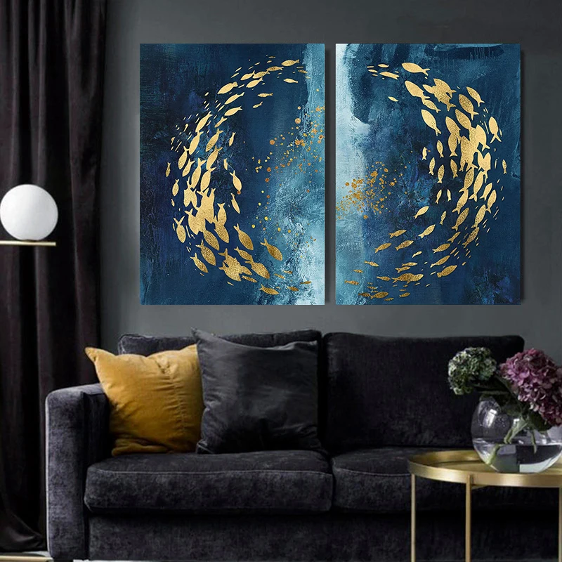 

Abstract Sea Fish Posters and Prints Canvas Paintings Wall Art Pictures for Living Room Home Decoration Gifts