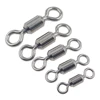 50/200pcs Power Saltwater Fishing Swivels All 304 Stainless Steel Strong Rolling Swivels 1/0#-14# Lure Hook Fishing Connector 2