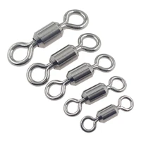 50/200pcs Power Saltwater Fishing Swivels All 304 Stainless Steel Strong Rolling Swivels 1/0#-14# Lure Hook Fishing Connector 2
