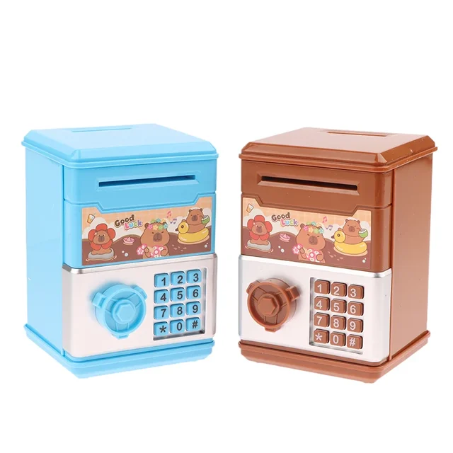 Creative Kapibala Savings Bank Mini Safe Coins Cash Saving Money Box Password Counter Code Lock Girl Heart Cute Toy ATM Kid Gift 2
