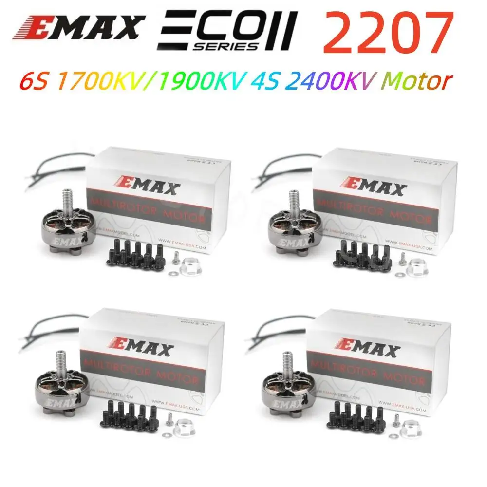 

1/2/4PCS EMAX ECO II Series 2207 Motor 6S 1700KV/1900KV 4S 2400KV Brushless Motor CW for RC FPV Racing Drone