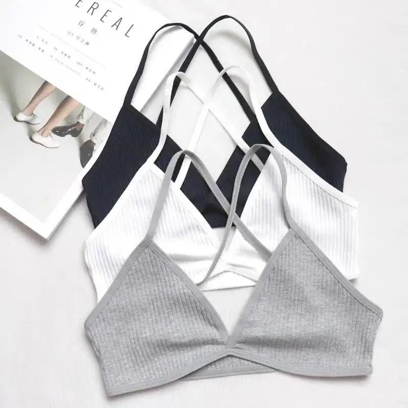 Womens Bras Seamless Deep-V Bra Women Sexy Triangle Thin Bralette Back Tops Plunge Underwear Tube Vest Top Female Breathable Lingerie