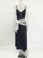 Tossy Lace Patchwork Printed Long Dress For Women Summer Slim Fashion V-Neck Spaghetti Backless Dress Female Halter Dresses 2025 - Image 6