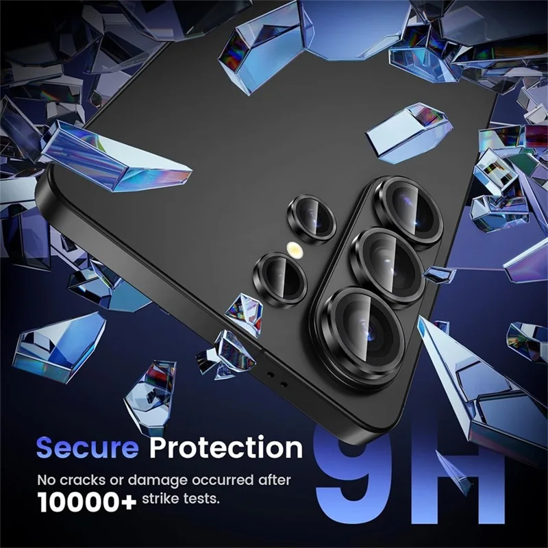 Enhanced Camera Glass Protector with Metal Ring for 8K HDR Rear Lens Cover