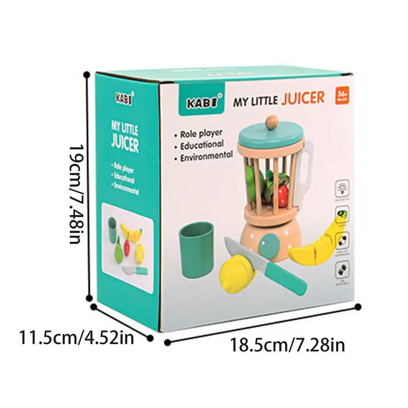 New Classic Toys 10708 Wooden Pretend Play Kids Smoothie Maker Set Cooking Simulation Educational Color Perception Toy for Preschool Age Toddlers Boys