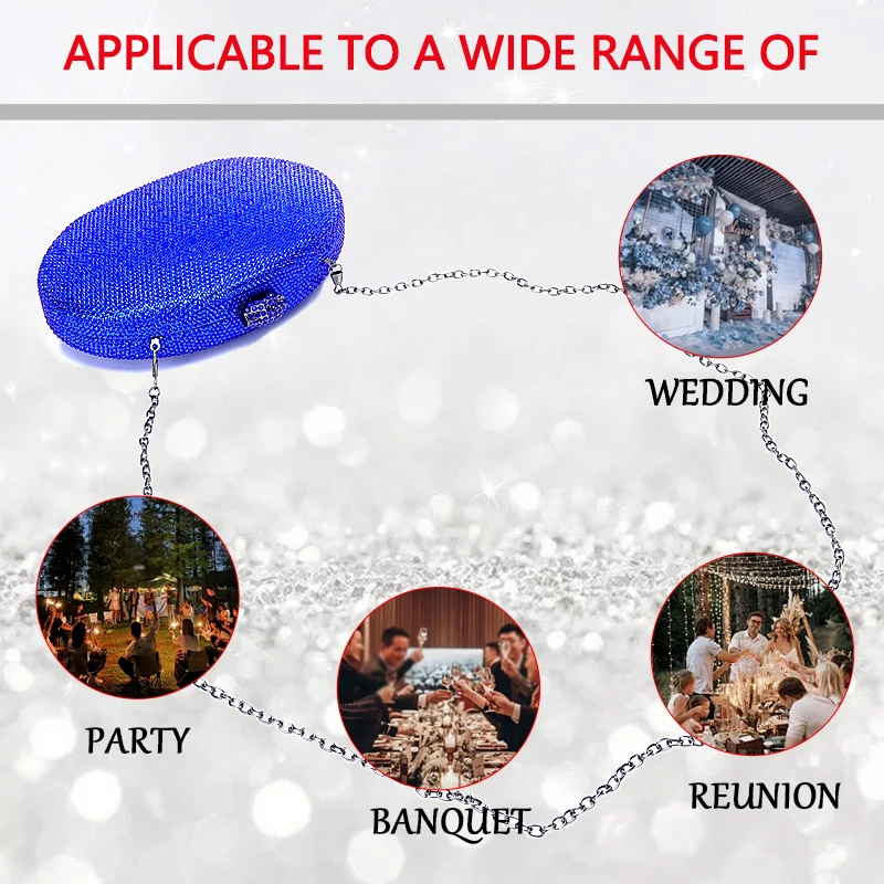 Women Clutch Bag with Diamond Crystal Shining Dinner Party Bag for Wedding Christmas Valentine's Day Wedding Gift Free Shipping