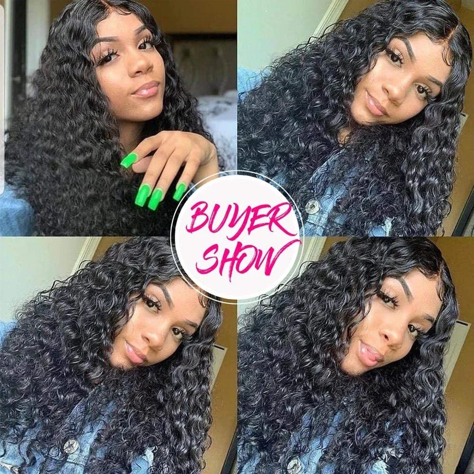 water Wave 4 Bundles Human Hair Brazilian Human Hair Curly Bundles With Closure Virgin Weave Natural Black