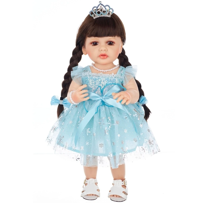 

21-дюймовая кукла Reborns Girl с открытыми глазами, настоящая кукла для малышей, интерактивная игрушка