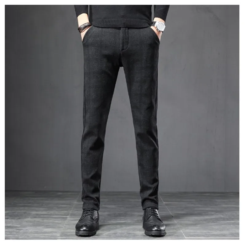 

Men's Autumn and Winter 99% Cotton Casual Pants Korean Version Trend Business Slim Fit Straight Sleeve Western Pants Men's Pants