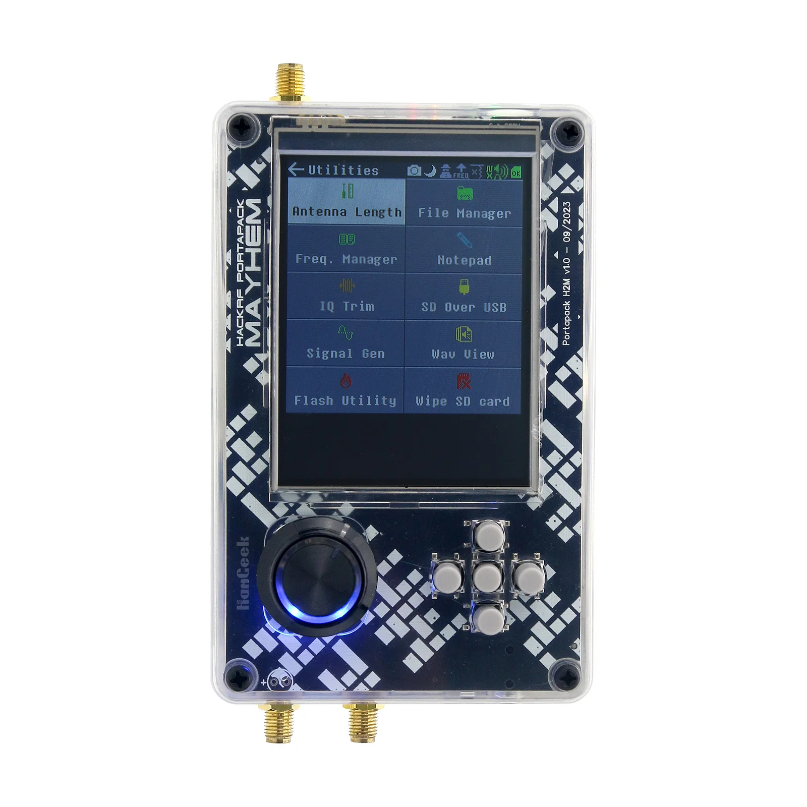 HAMGEEK Новый портативный H2M для HackRF One R9 V2.0.0 SDR Radio MAX2839 10,00 МГц TCXO аналоговый GPS в сборе