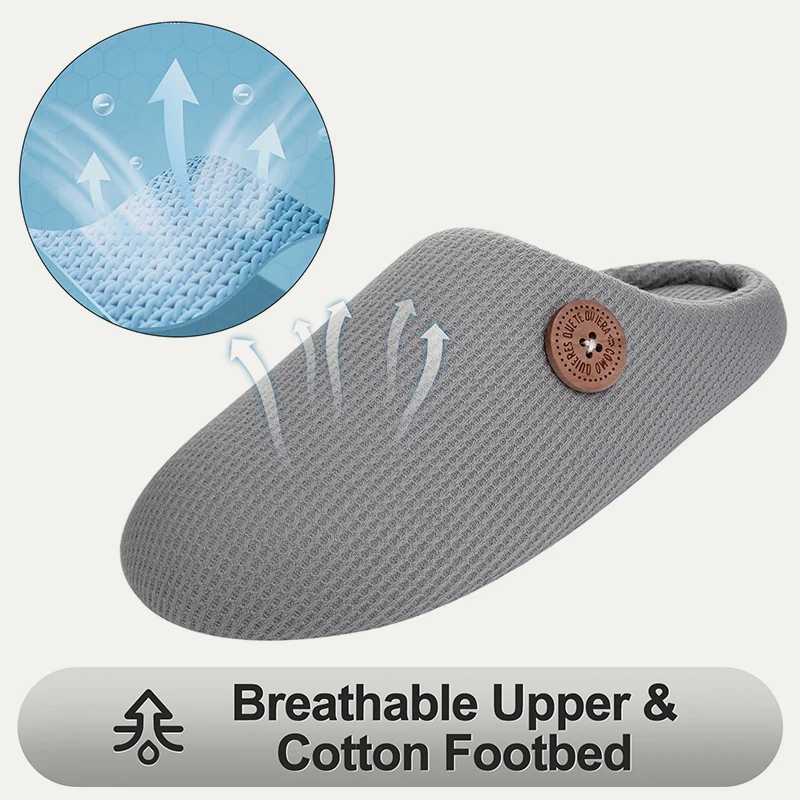 Winter Breathable Cotton Blend Men Slippers