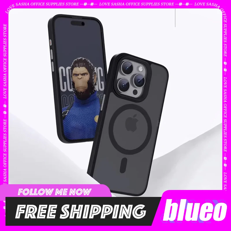 Blueo 15 Pro Max Magnetic Case Full Protective Scrub Phonecase Anti-Fingerprint Phone Case Customization For Iphone 15 Case