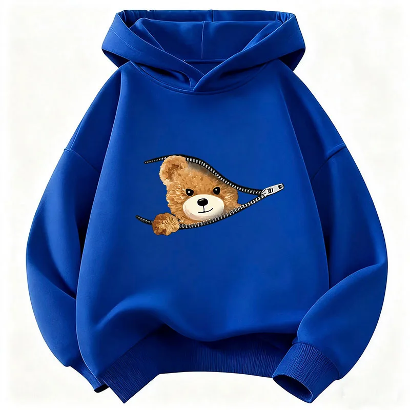 Cute Fashion Bear Funny Hoodie Kids Children's Sweatshirt Hoody for Boys Girls Casual Hoodies Hip Hop Clothes - 3