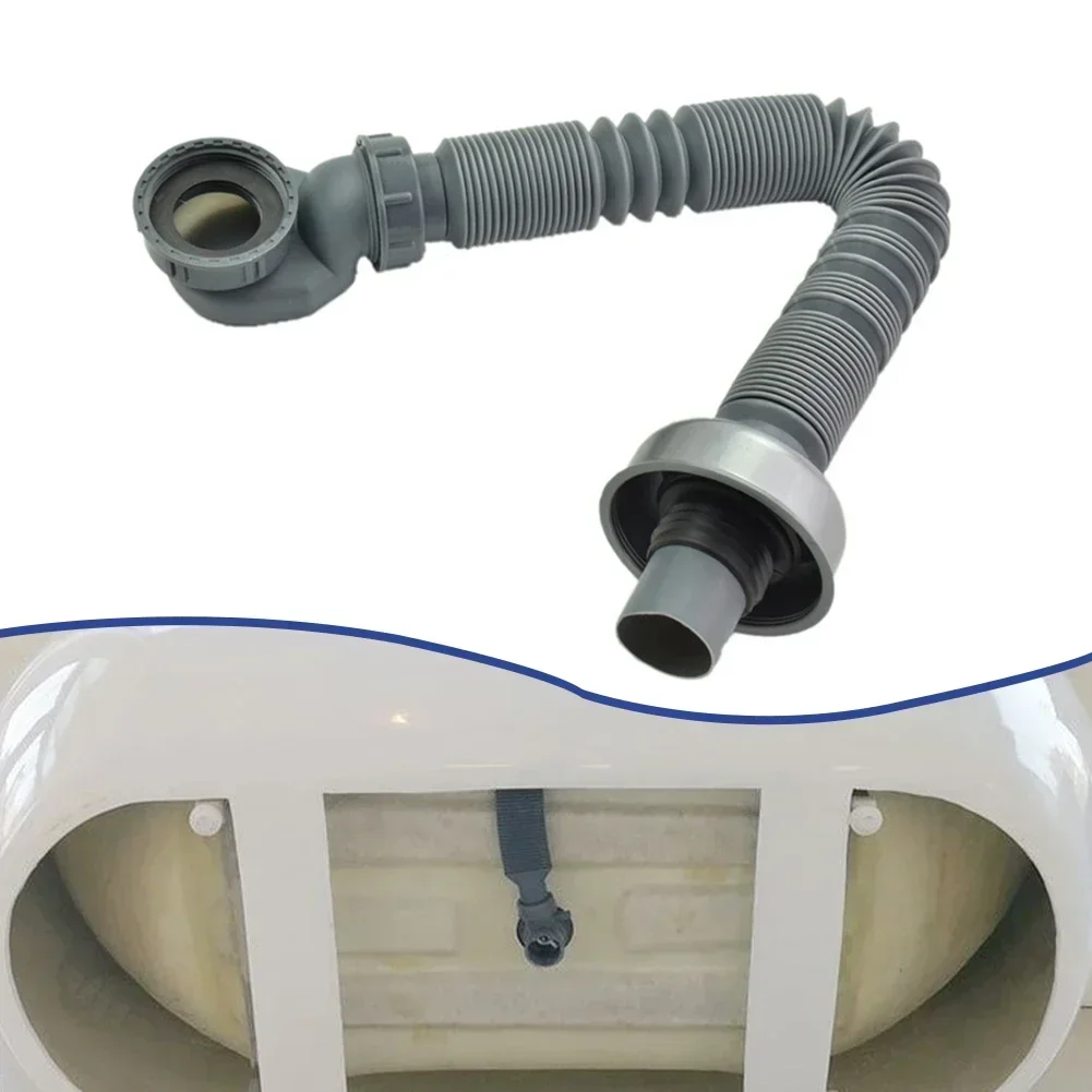 Plastic Flexible Strainer Sink Extension Drain Hose Pipe Elbow Extension Pip For Bathroom Kitchen Bathroom Accessories 1pc