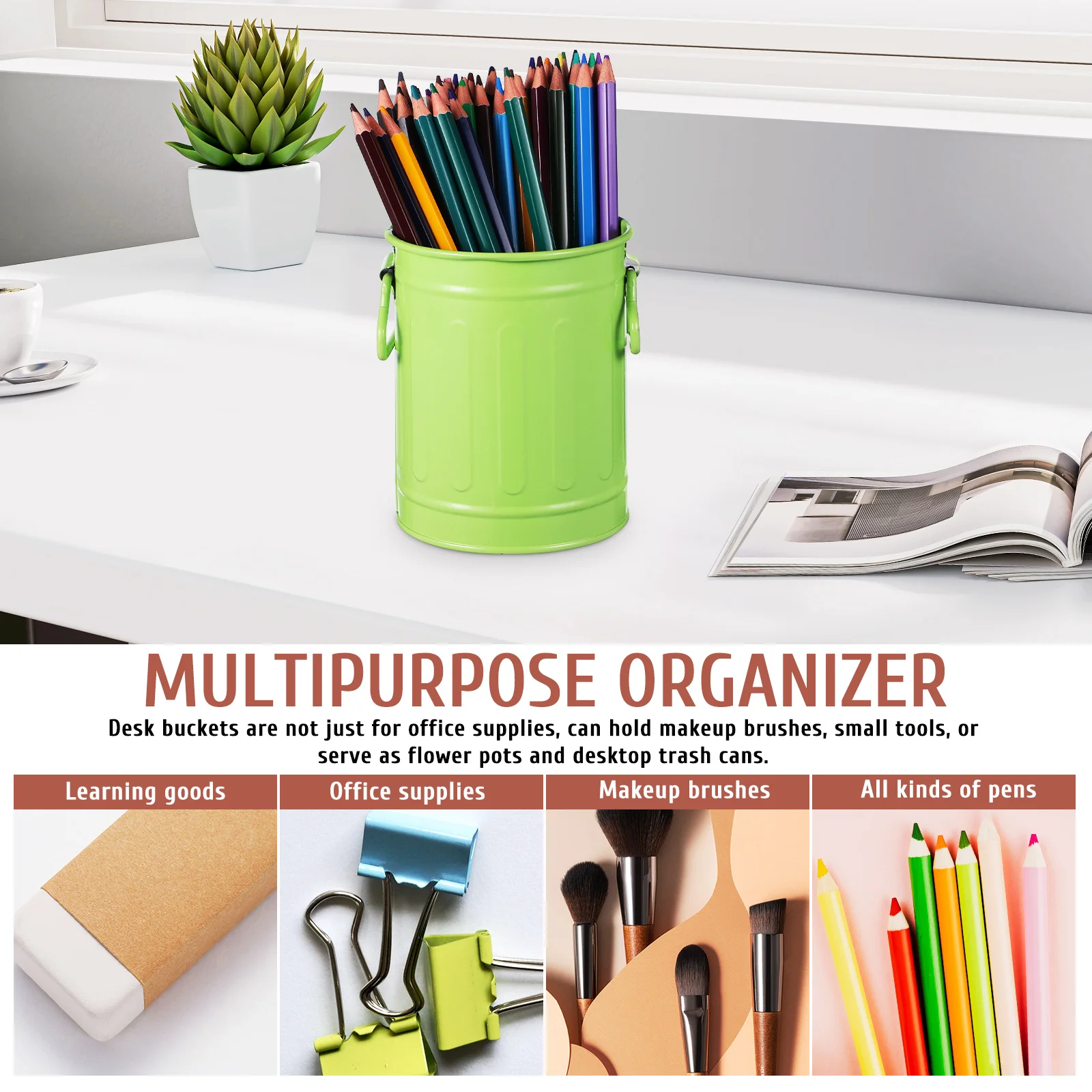 사무용품 메이크업 브러쉬 거치대 문구 정리함 책상 양동이, 멋진 연필 정리용, 4 개 1 개