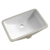 1pc Bathroom Sink Undermount - 18"x11" Modern White Rectangular Vessel Undermount Sink, Porcelain Ceramic Under Counter Lavatory 4