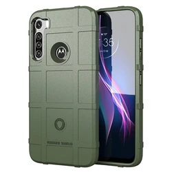 Soft Shield Anti-Knock Protective Back Cover Case - Heavy-Duty Armor for Moto One Fusion Plus (Army green)