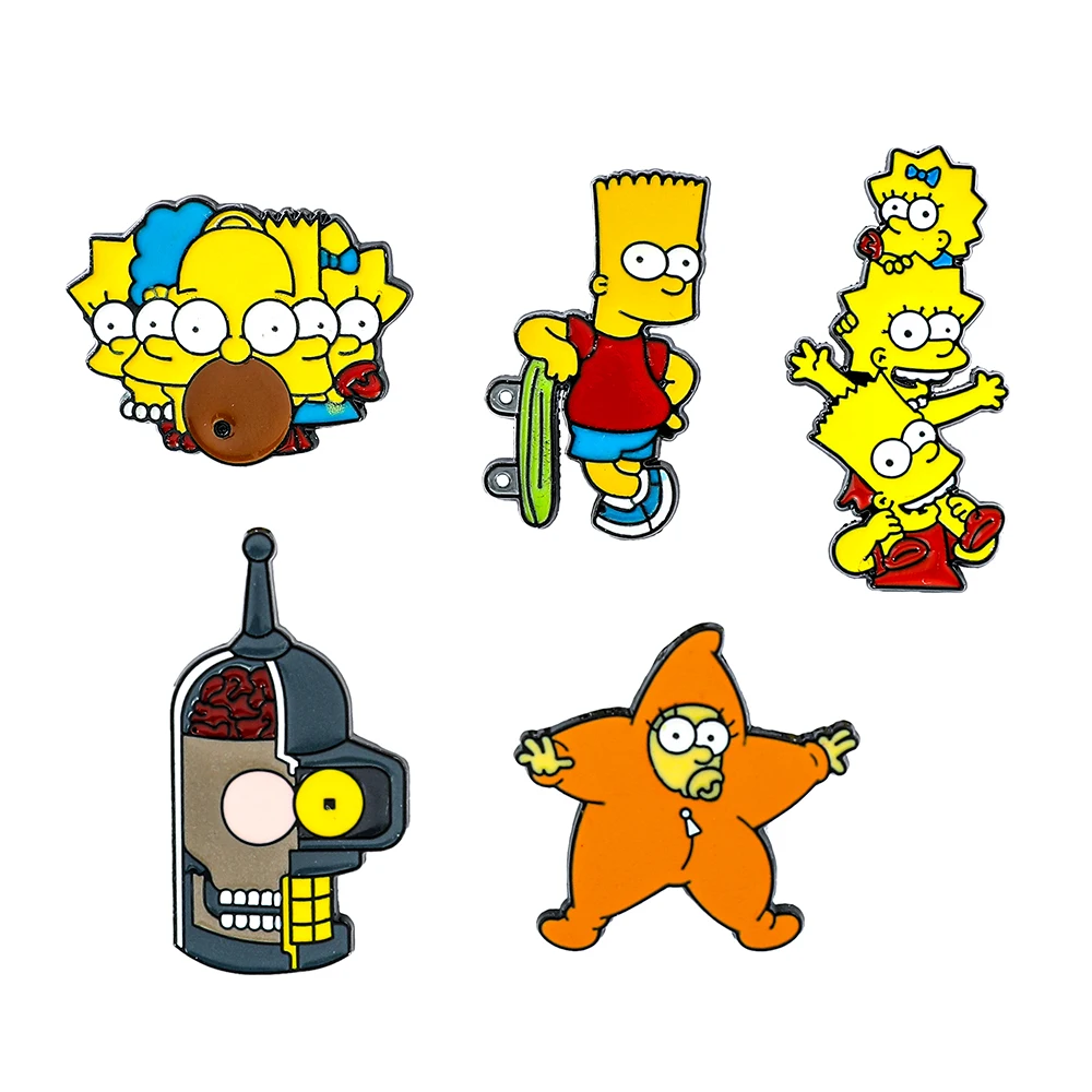 Disney Comedy Anime Tv Homer Simpson Serie Spille Smaltate Spilla Distintivi Risvolto Cartone Animato Gioielli Divertenti Regalo Per Bambini Amici