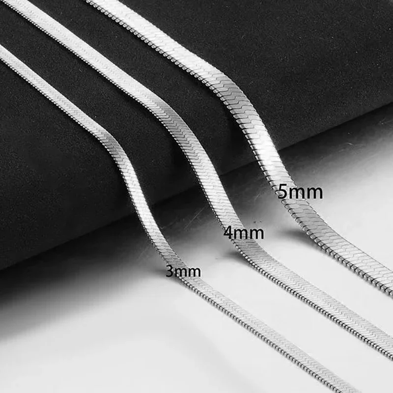 Stainless Steel Necklace For Women 3MM/4MM/5MM Wide Snake Chain Choker Men Trendy Party Jewelry Accessories