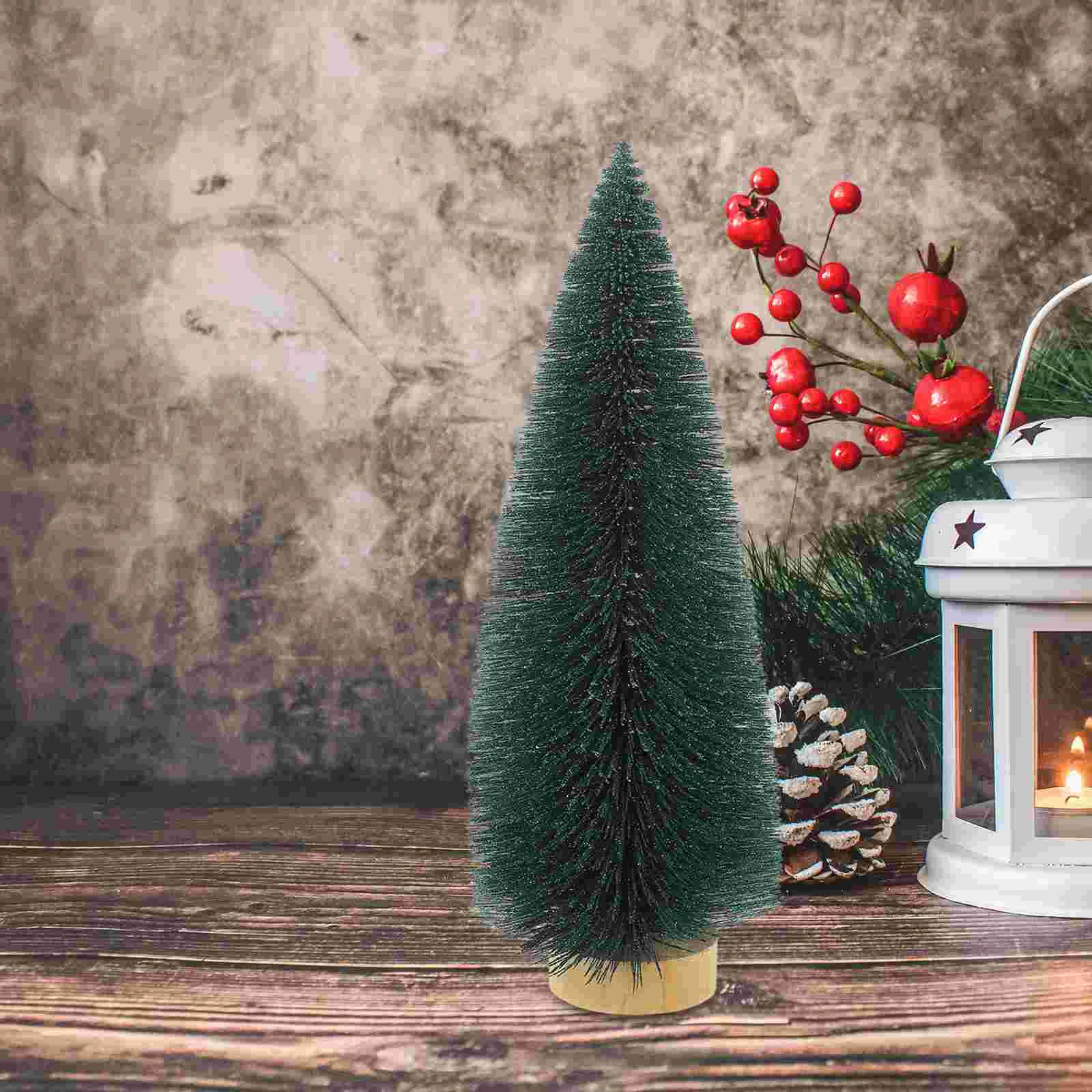 

Small Black Christmas Tree Xmas Supplies Fake Mini Compact Trees Ornaments Pine