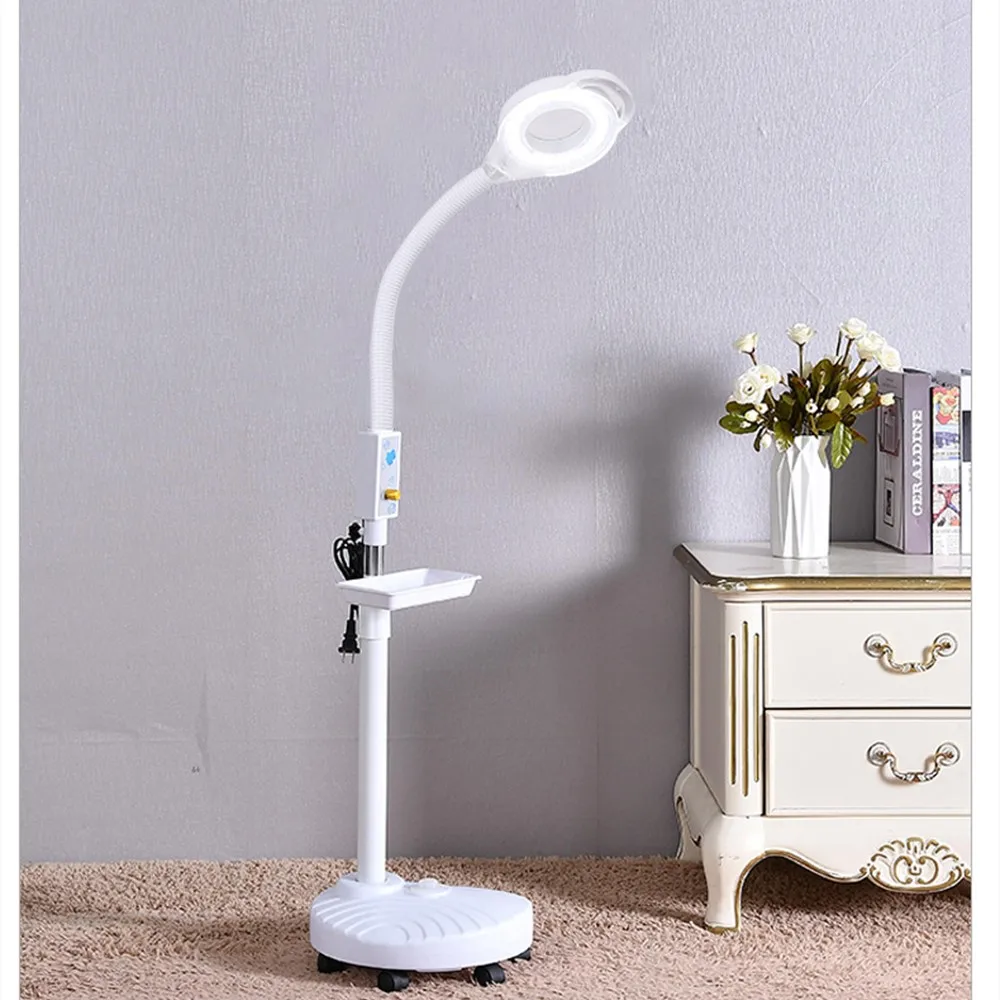 LED Floor Lamp Magnifying Salon Beauty Cold Light Multifunction Desk Lamp Esthetician Magnifying Nail Art Tattoo Vertical light