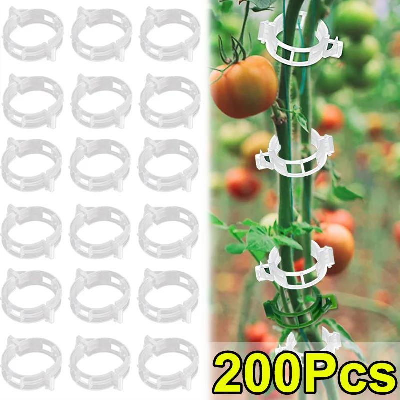 200/50Pcs Plant Clips Supports Reusable Plastic Connects Fixing Vine