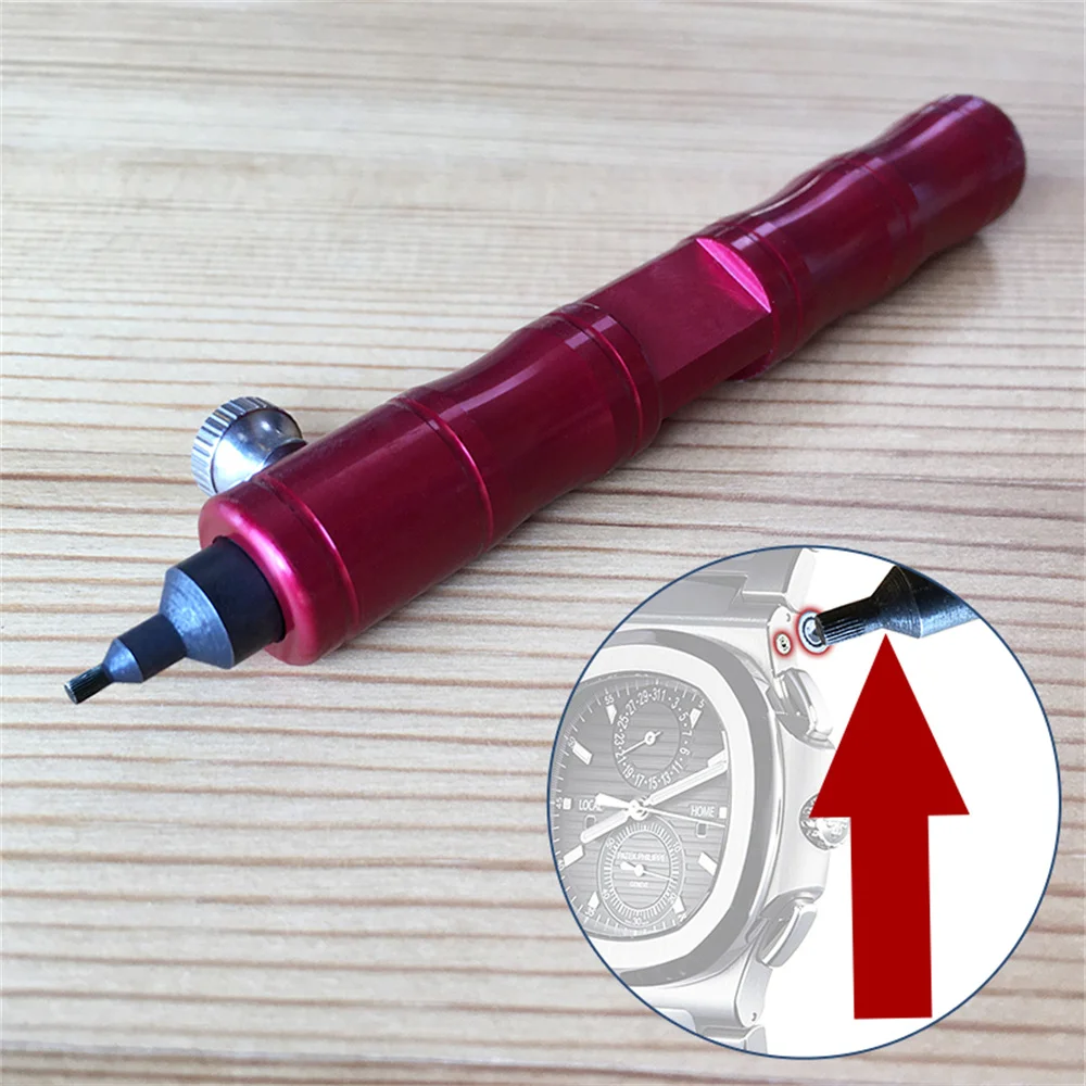 Guarda Gli Strumenti Del Cacciavite Per I Pulsanti Di Spinta Nascosti Dell'Orologio Patek Philip Nautilus