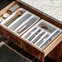 ABS Kitchen Cutlery Storage Knife Fork Tray Drawer Tableware Organizer Spoon Plastic Cutlery Separation Storage Block Holder 2