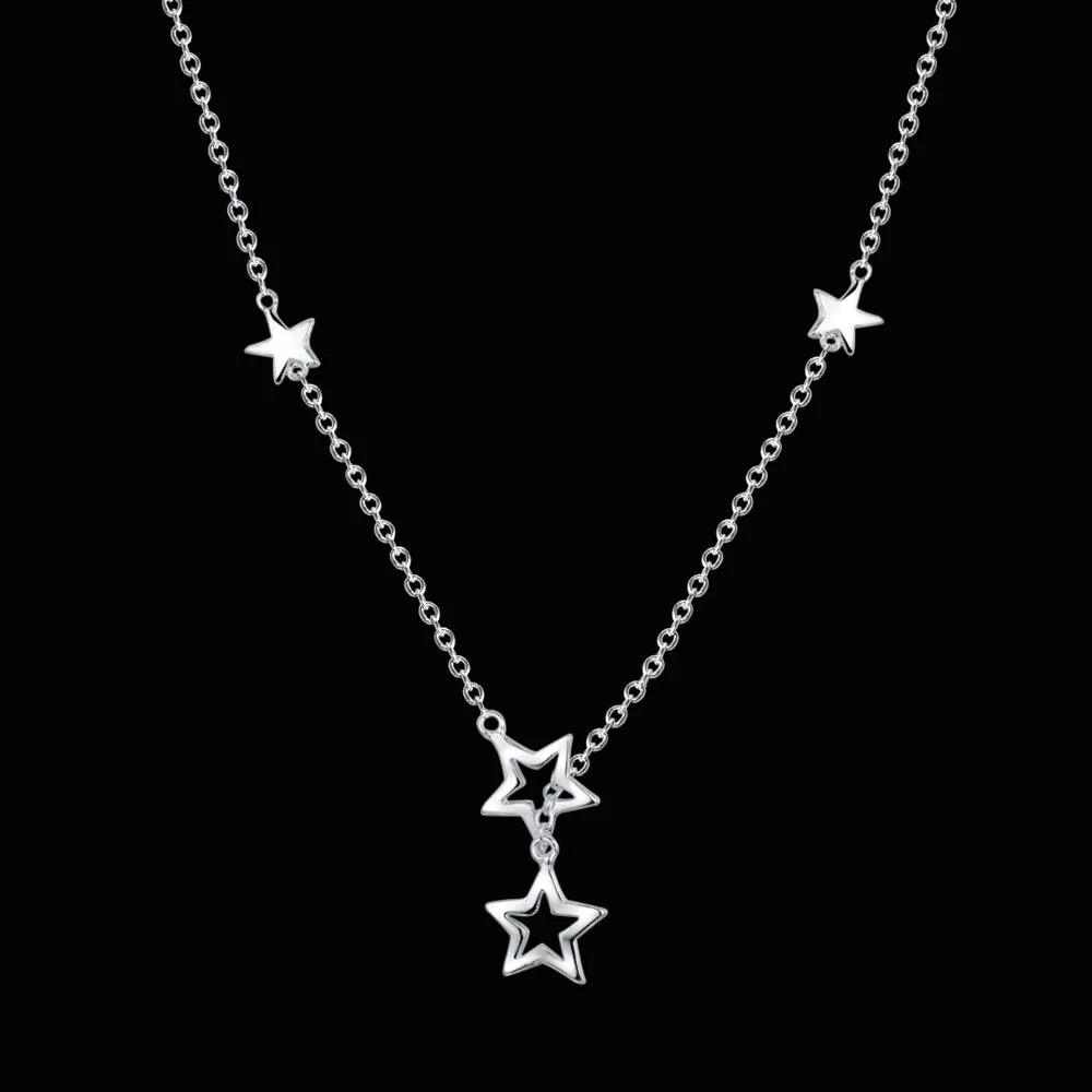 Pendant Necklace Silver Necklace Silver Pendant 925 Sterling Silver Fashion Star Pendant Necklace for Women