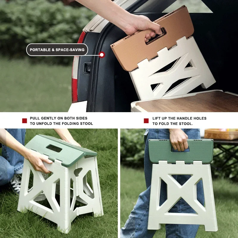 Folding stool portable foldable outdoor household plastic small stool for adult camping fishing