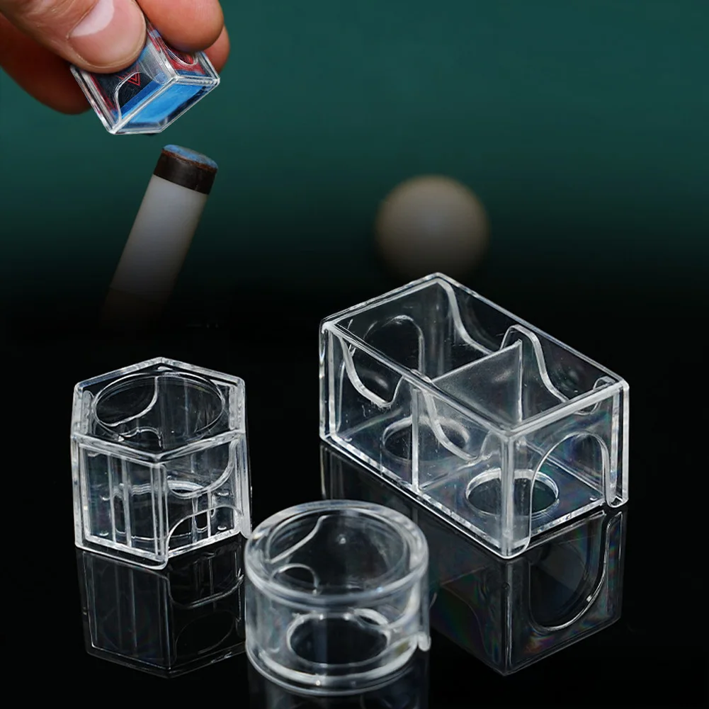 1Pc Acrylic Snooker Chalk Case Transparent Pool Chalk Box Cube Holder Anti-fouling Dustproof Billiard Accessories Clean Storage
