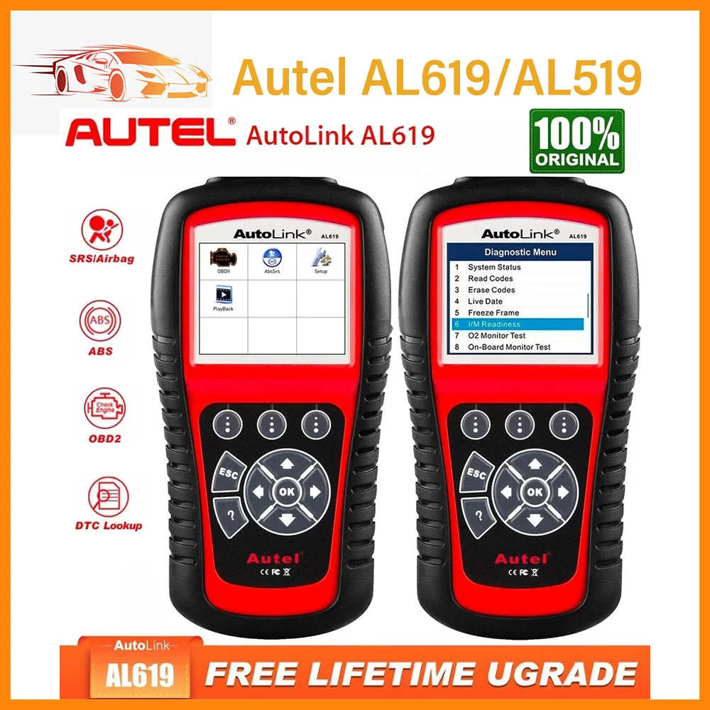 

Autel Autolink AL619 AL519 OBD2 Scanner Car Diagnostic Tool Support Automotriz ABS/SRS Automotive OBD 2 EOBD Code Reader