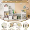 Vabches kids Bookcase with Seat Cushion Children's Bookshelf with 7 Open Storage Cubbies&3-Tier Book Organizer Toy Storage Chest 3