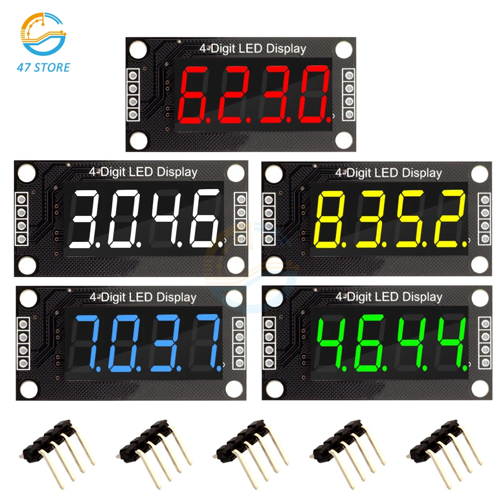 

0.36 Inch TM1637 4-Digit LED Digital Display Tube Module Board Red/Green/Yellow/Blue/White 0.36" Decimal 7 Segments For Arduino