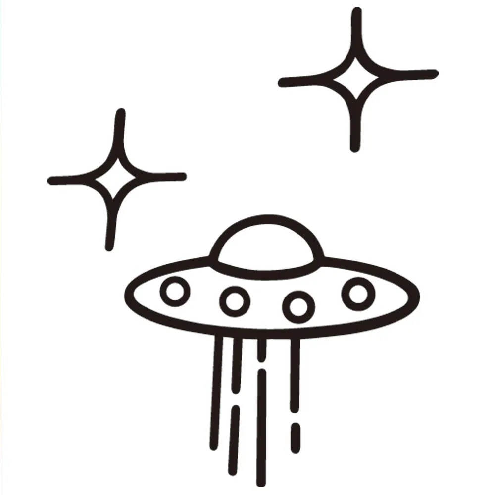 UFO Alien on Board Decalque PVC Dos Desenhos Animados, Creative Car  Styling, Padrão de Aviso Engraçado, Corpo Impermeável Adesivo - AliExpress