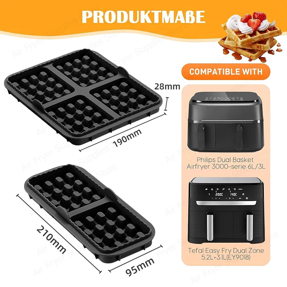 2 Stampi In Silicone Per Friggitrice Ad Aria Calda Philips