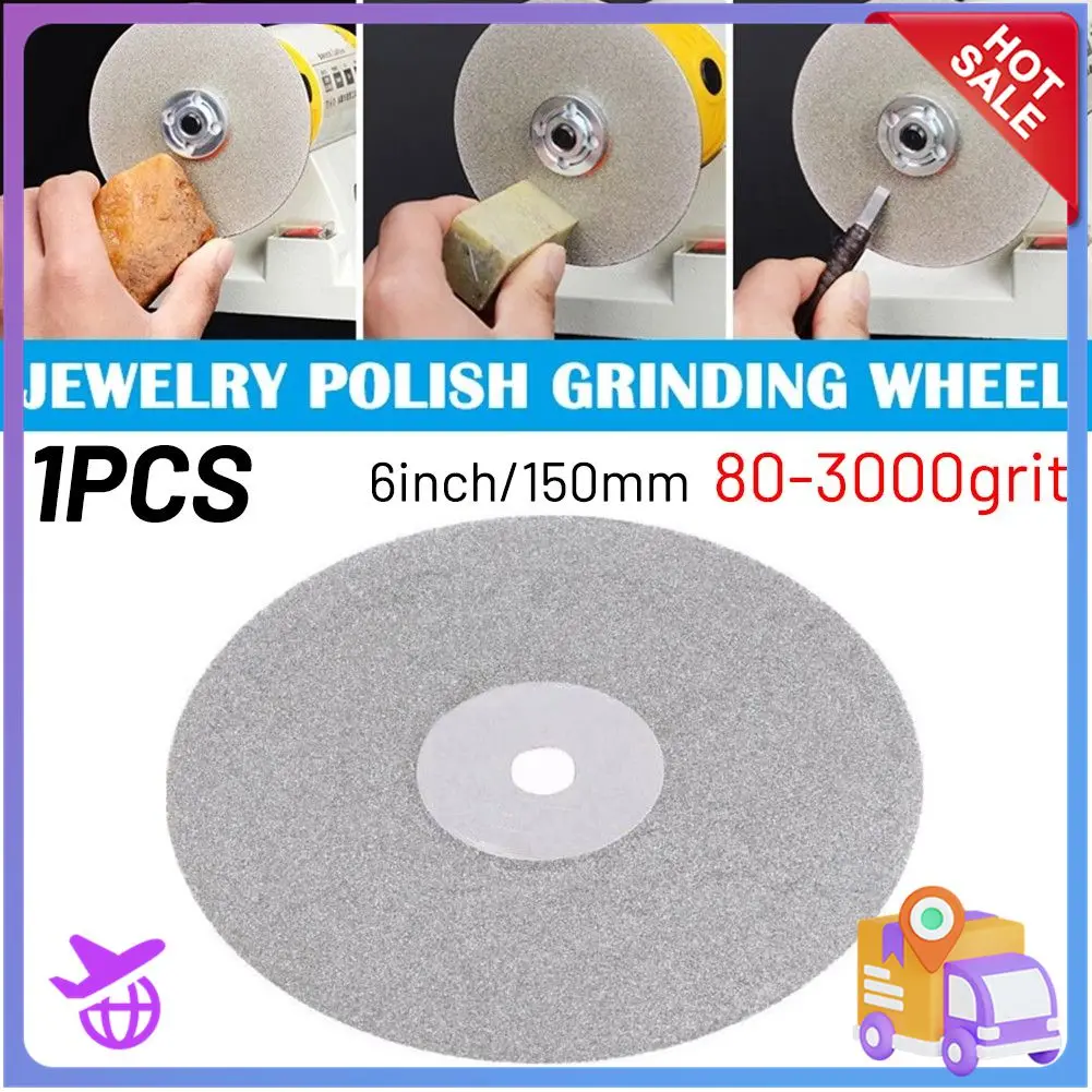 

6" 150mm Grit80-3000 Diamond Coated Wheel Lapping Disc Flat Lap Wheel Grinding Gemstone/jewelry/glass/rock Polishing Tools