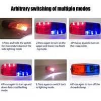 Red/Bule White Strobe Clip Lamp Traffic Warning Signal Flashing Light Warning Safety Police Shoulder Chest Emergency Light 2