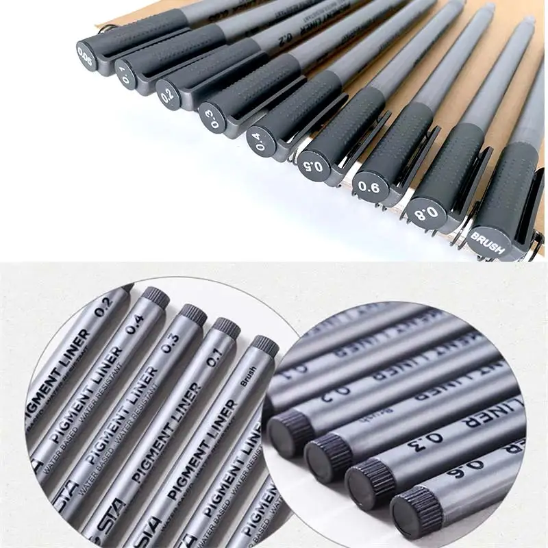 Pigment Liner Manga Art Markers Waterproof Brush Pen 0.05-0.8 Black Fine Tip Sketching School Office Supplies Student Stationery Permanent Marker Pen Marker Pens Permanent Marker Permanent Markers Pen Marker Paint Marker Pen Markers Pen Marker Pen Art Marker Pens Art Markers