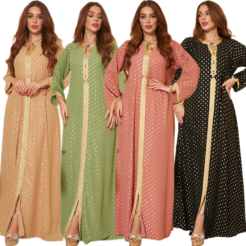 

Morocco Muslim Women Print Long Maxi Dress Eid Mubarak Djellaba Ramadan Jalabiya Islamic Abaya Dubai Turkey Kaftan Gown Caftan