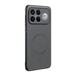 Magnetic Leather Shield Case - Anti - Fingerprint Non - Slip Cover, PC+TPU Construction for Redmi K90 Pro Max (GRAY)