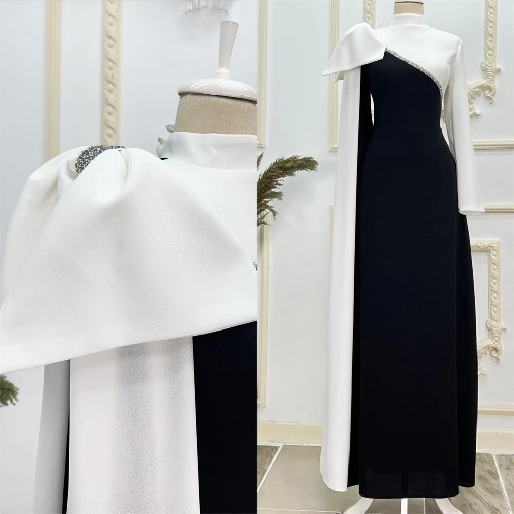 Sparkle Exquisite High Quality Jersey Sequined Ruched Formal Evening A-line High Collar Bespoke Occasion Gown Midi Dresses