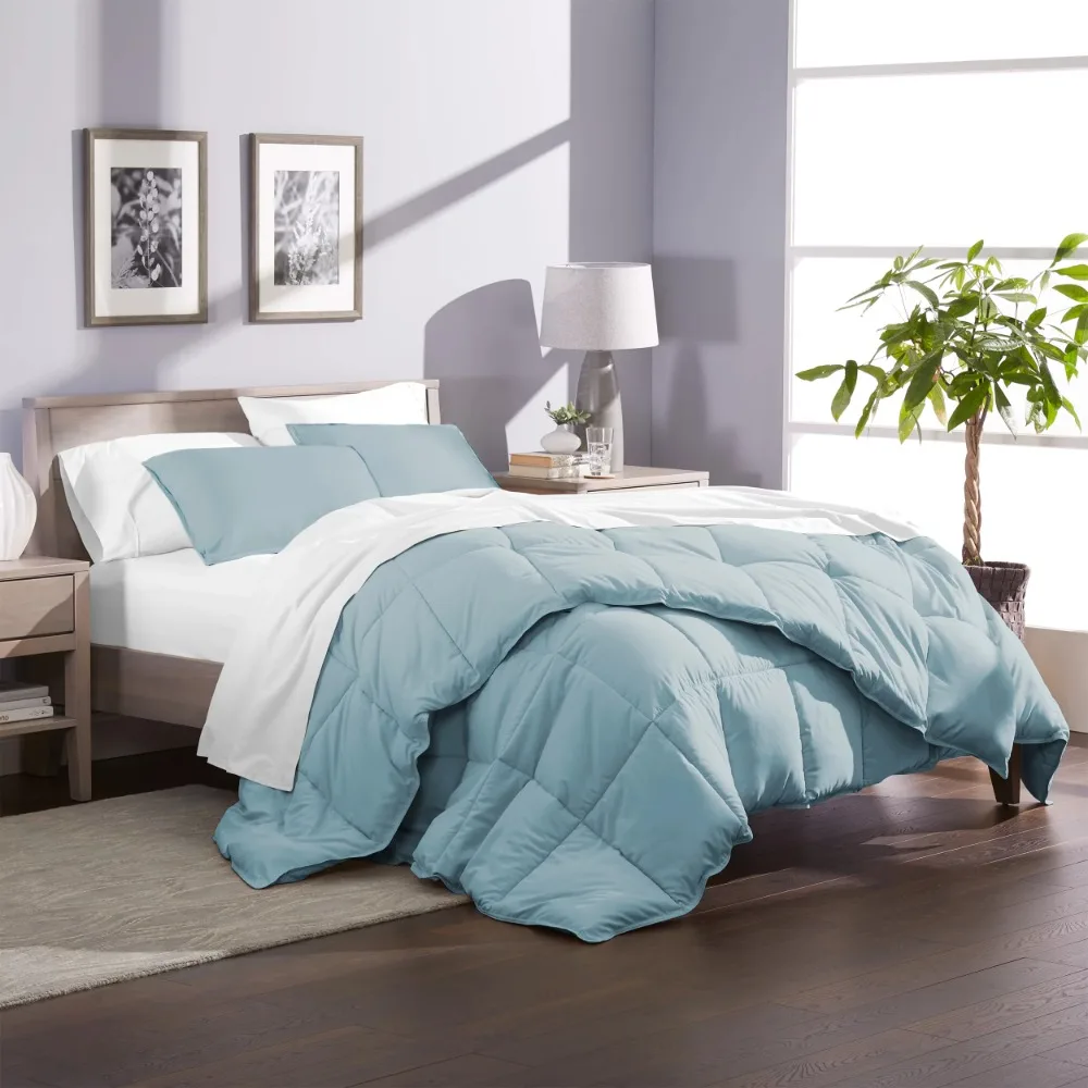 

Duvet Set, Super Soft Goose Velvet Replacement Comfortable Set, Double/Double XL, Light Blue, Bedroom Cover Duvet Set