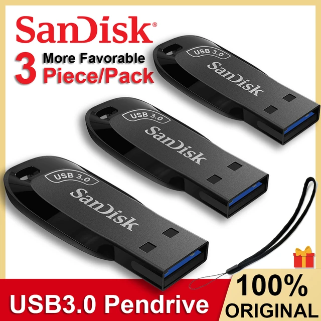 SanDisk – clé USB 3.0 Ultra rapide, support à mémoire de 32GB 64GB 128GB  256GB, 3 pièces/