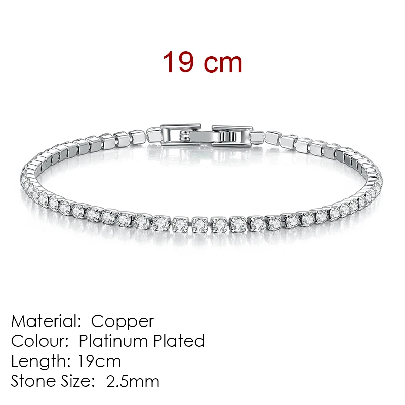 Double Fair Single-layer Cubic Zircon Chain Tennis Bracelet