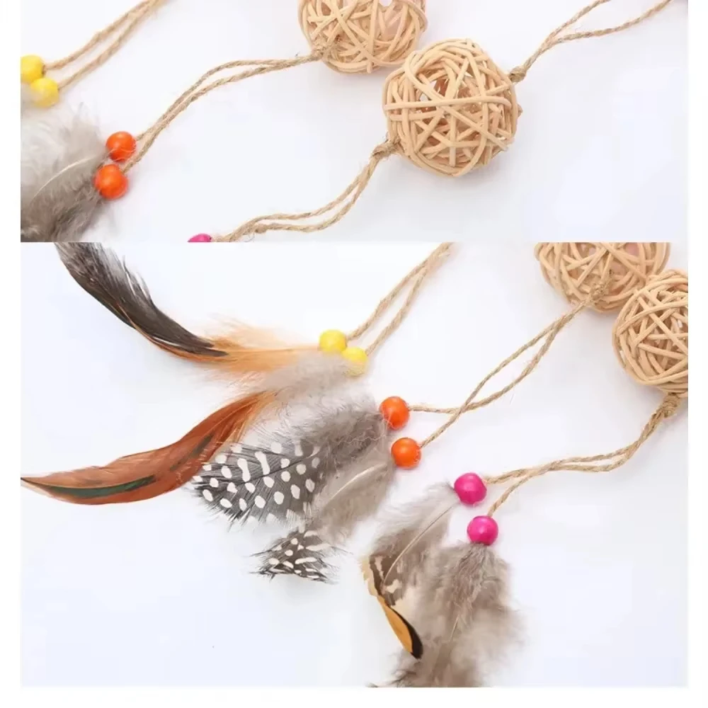 Rattan Ball Toy with Feathers, Which Can Keep Cats Entertained and Relieve Their Boredom.cat Toys Toys for Cats
